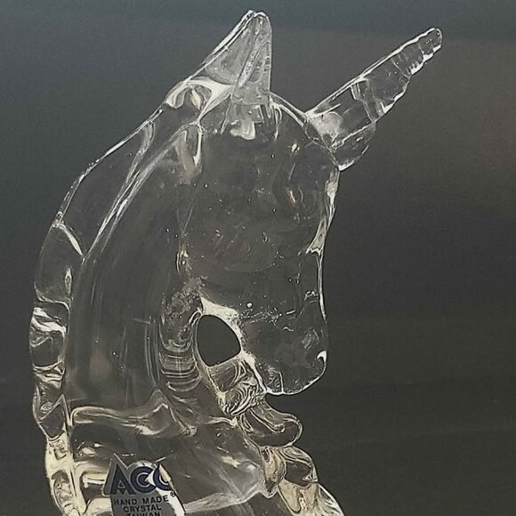 Crystal Glass - Vaseline Glass Unicorn Paperweight - Picture 2 of 11